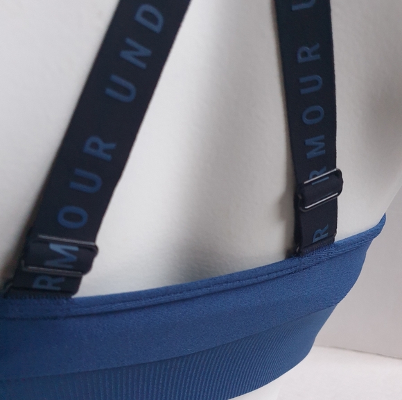 Under Armour Wm's UA Indigo Blue Infinity Medium Impact Racerback Sports Bra SM - Picture 14 of 16